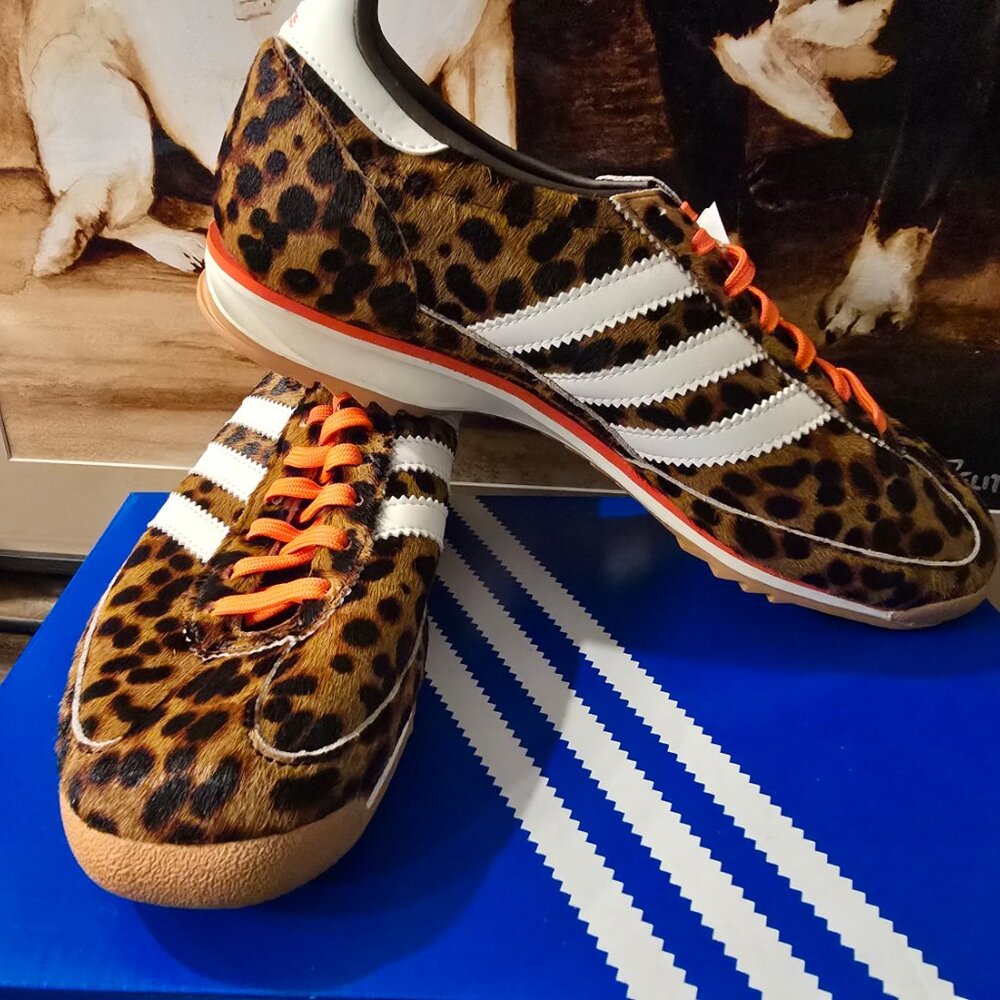 Adidas SL 72 OG Leopard Faux Fur Sneakers Retro Originals Sneakers JI0189 Size 7